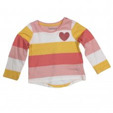 NX613: Infant Girls Stripe Top With Heart (1-3 Years)